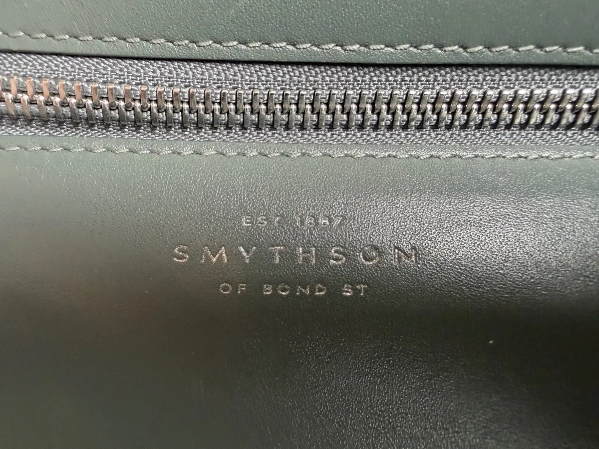 Smythson of Bond Street Grey Leather Tote Bag - Image 3