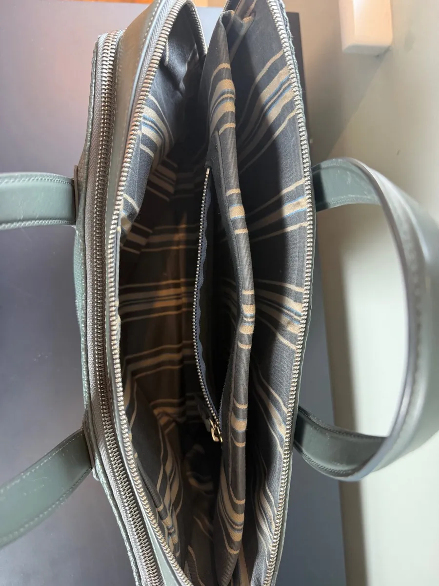 Smythson of Bond Street Grey Leather Tote Bag - Image 4