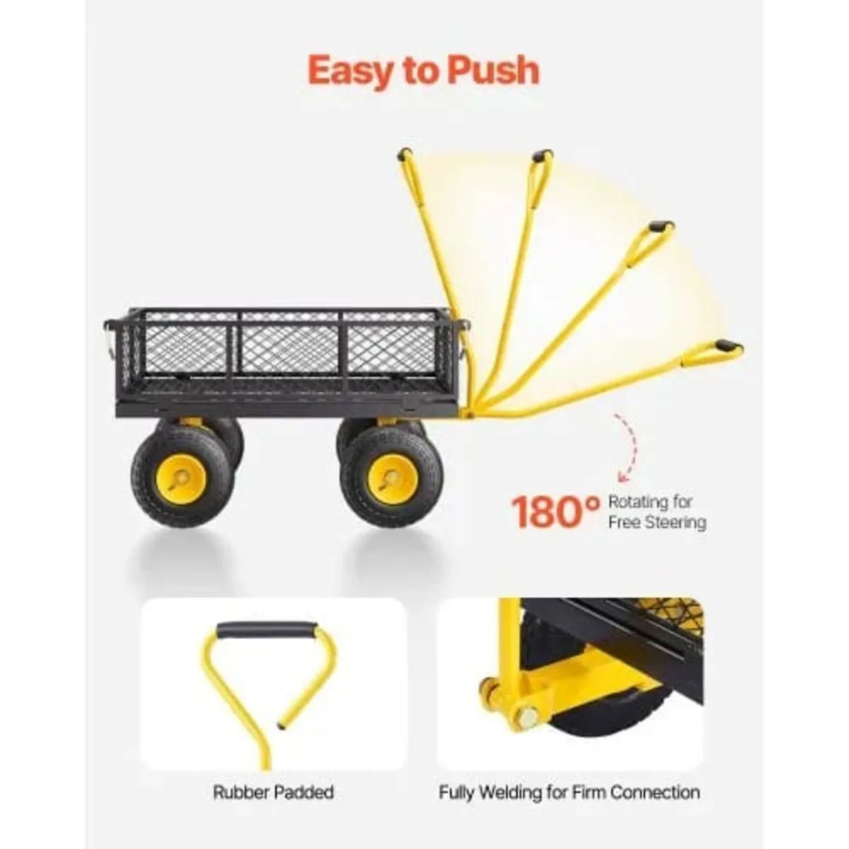 500 Lbs Steel Garden Cart, Heavy Duty Garden Wagon - Image 4