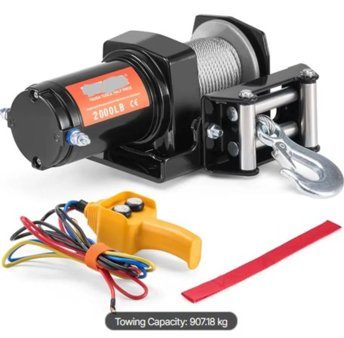 Electric Winch ATV UTV 907.2 kg Steel Cable IP 55 - Image 3
