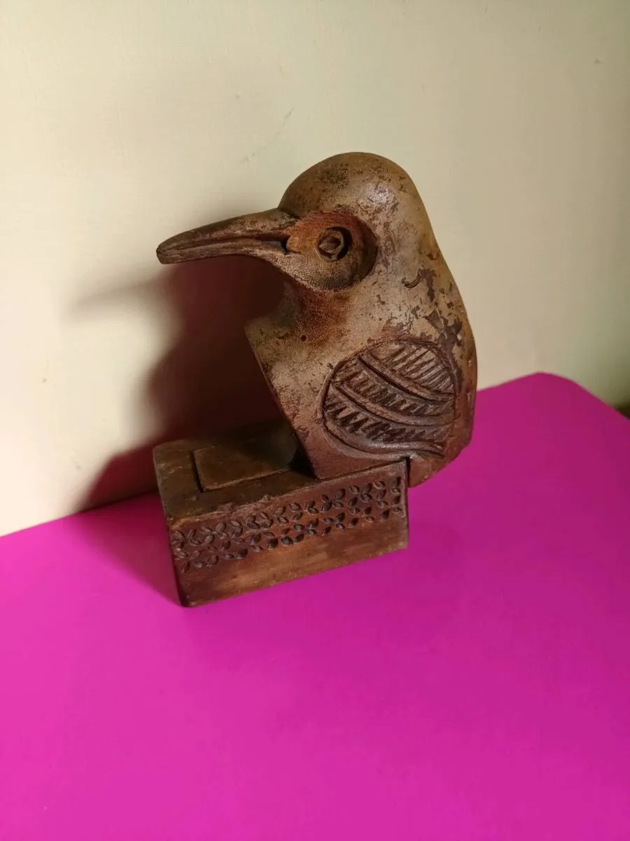 Vintage  Wooden Figural Match Holder - Image 1