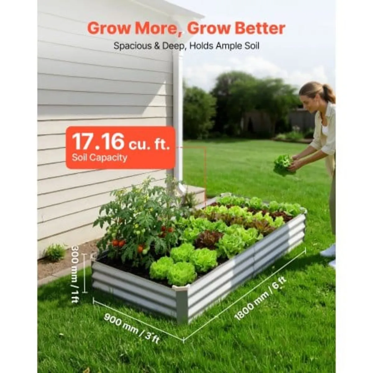 2 Pack Galvanized Raised Garden Beds, 180 x 90 x 3 - Image 3