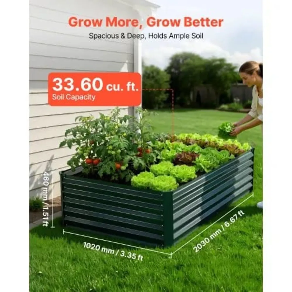 Galvanized Raised Garden Bed, 2030 x 1020 x 460 mm - Image 2