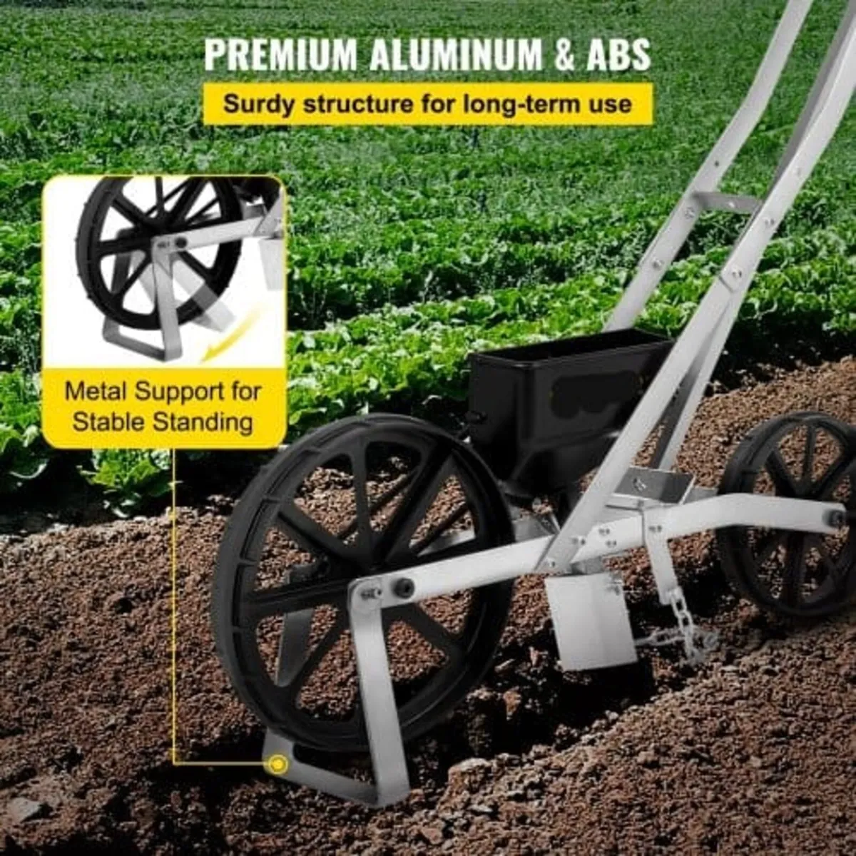 Garden Seeder, Metal Precision Garden Push Seeder - Image 4