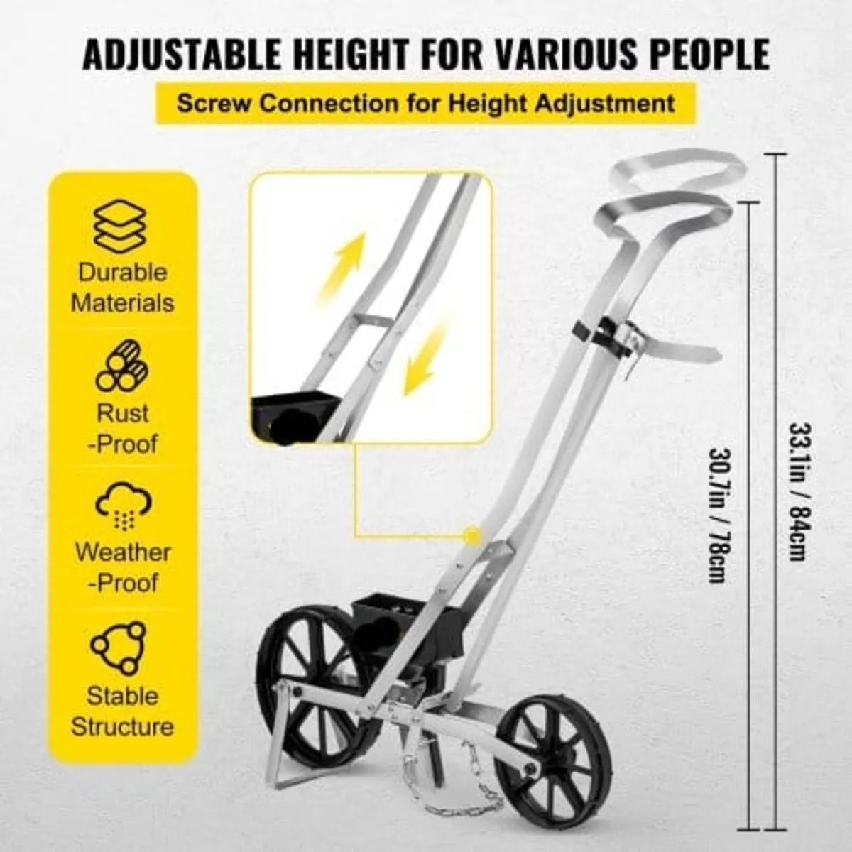 Garden Seeder, Metal Precision Garden Push Seeder - Image 2