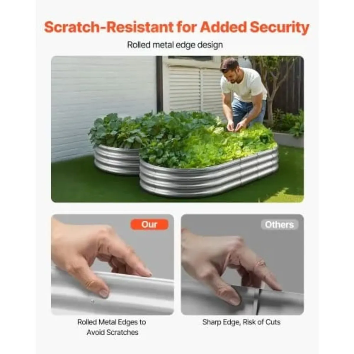 Metal Raised Garden Bed, 1.8 x 0.9 x 0.3 m Outdoor - Image 2