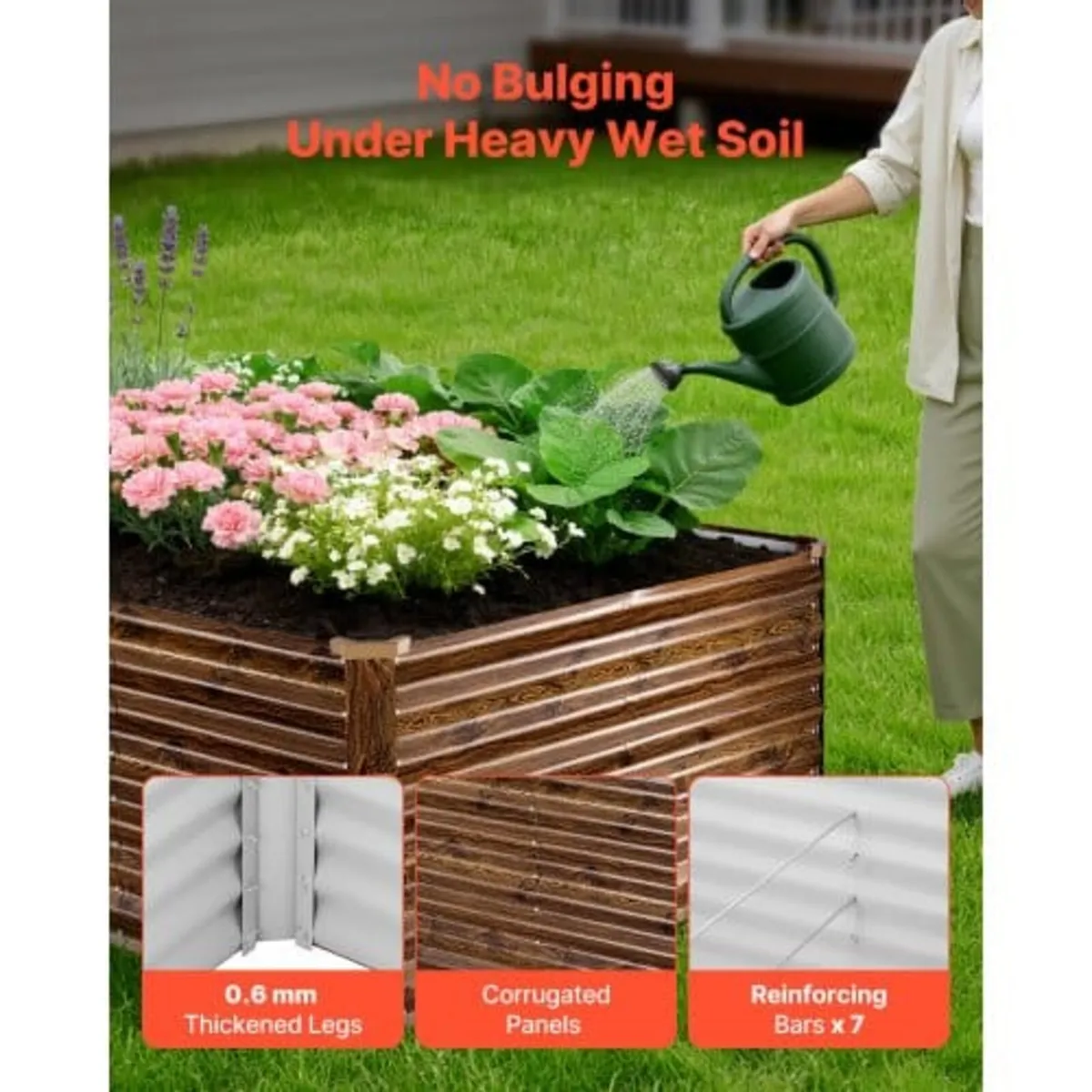 Galvanized Raised Garden Bed, 240 x 120 x 62 cm, R - Image 2