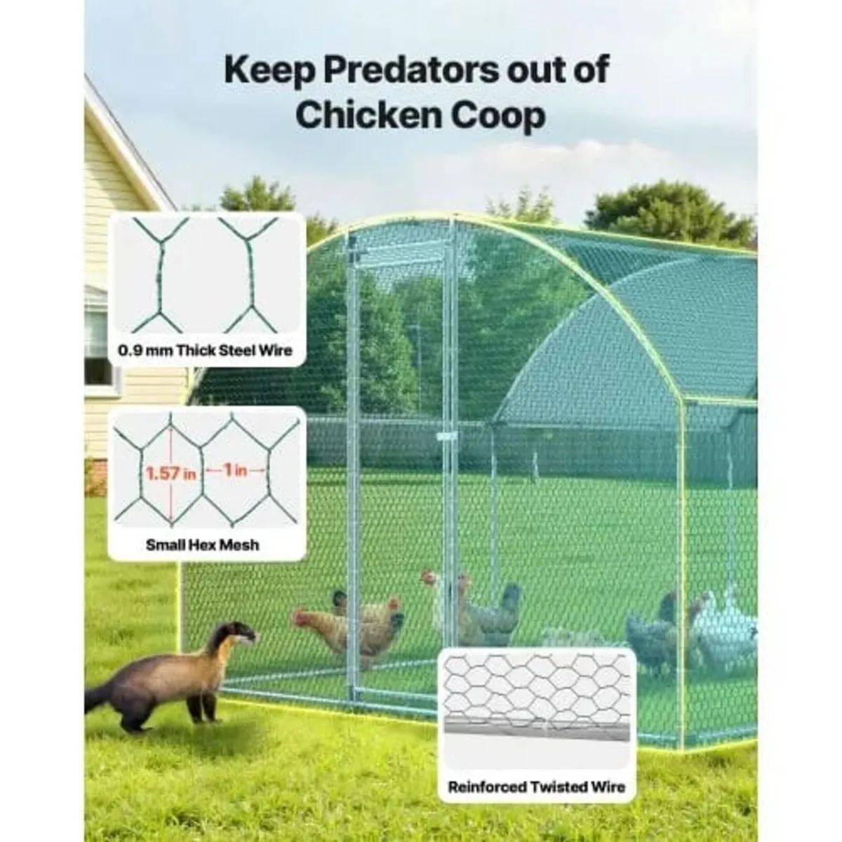 Metal Chicken Coop, 9.8x13.1x6.5 ft Large Walk-in - Image 4