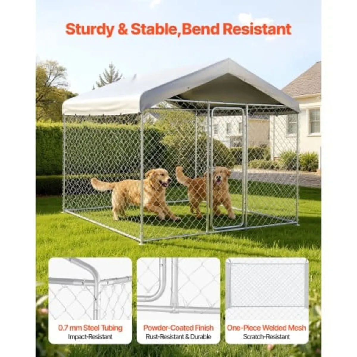 Outdoor Dog Kennel, 2.3 x 2.3 x 2.15 m Large Dog K - Image 3