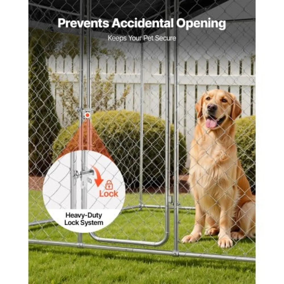 Outdoor Dog Kennel, 2.3 x 2.3 x 2.15 m Large Dog K - Image 4