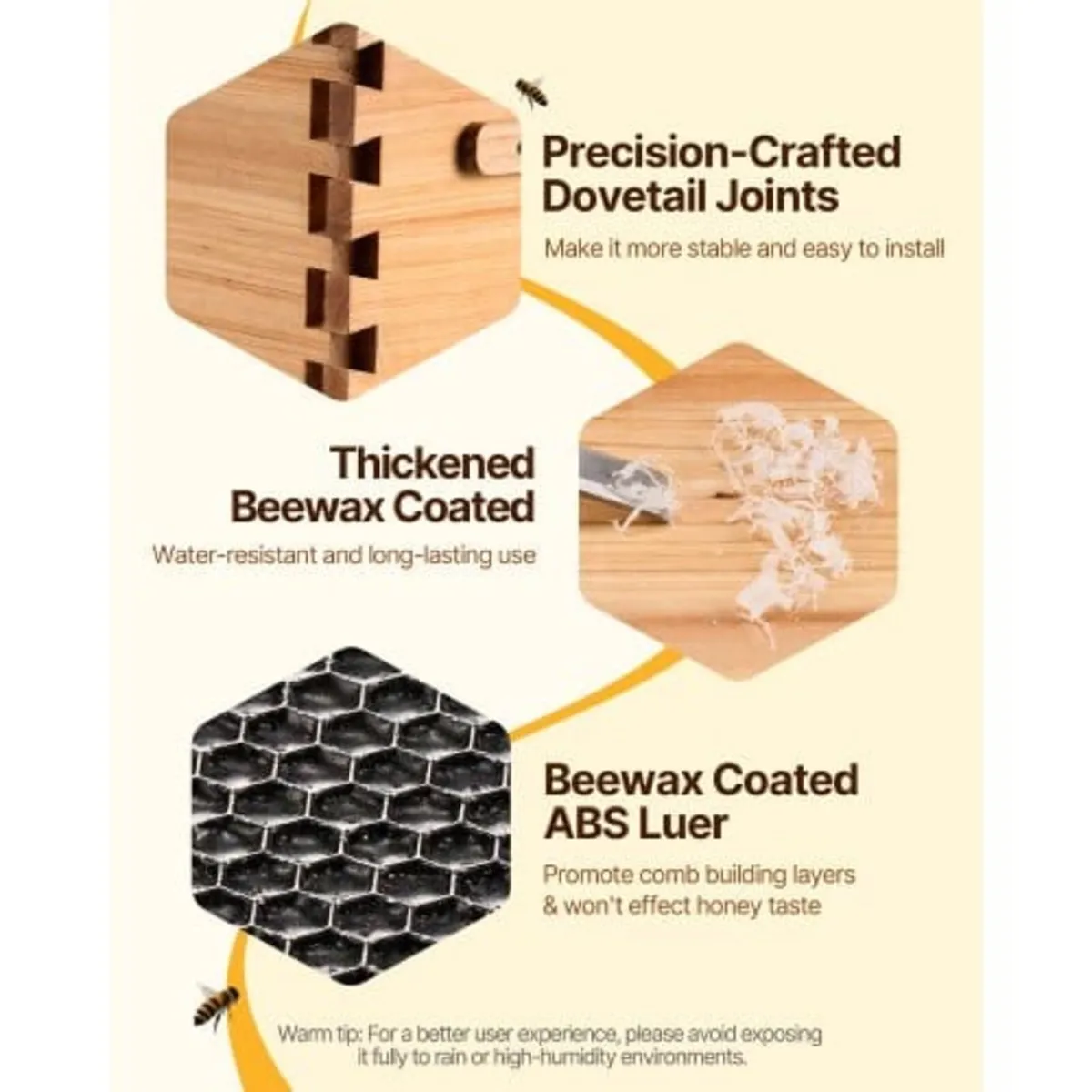 Bee Hive 30 Frame Bee Hives Starter Kit, Beeswax C - Image 2
