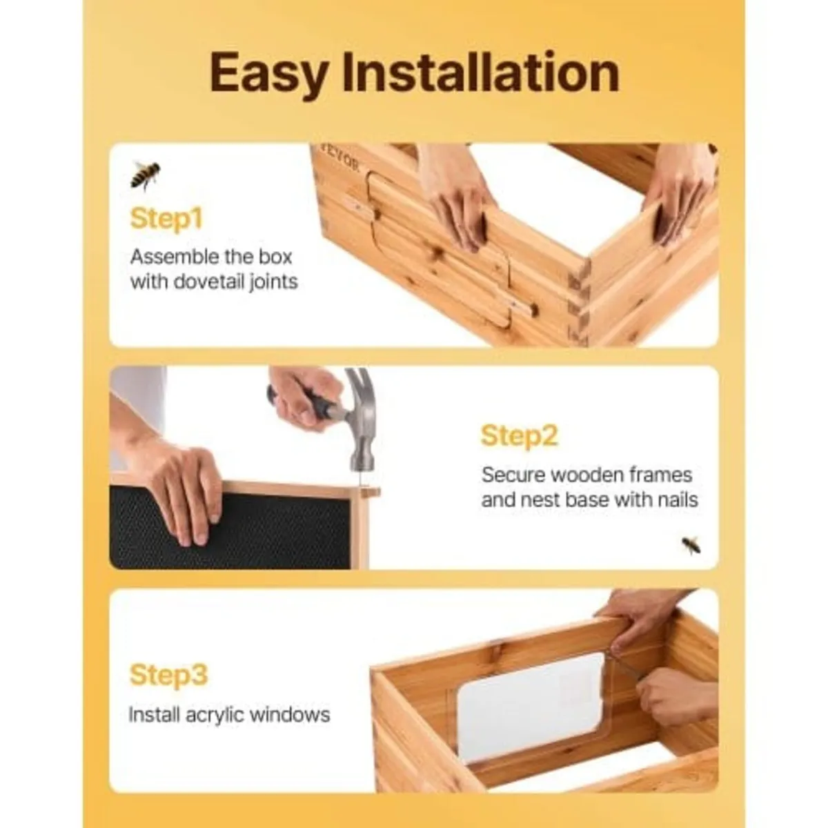 Bee Hive 30 Frame Bee Hives Starter Kit, Beeswax C - Image 4