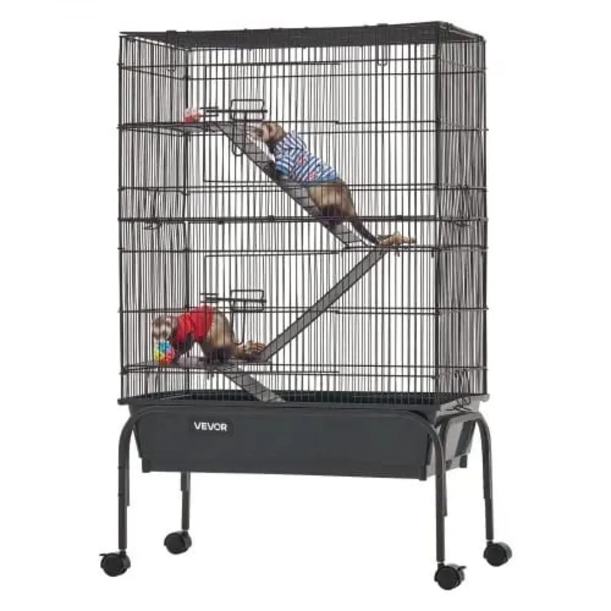 Metal Small Animal Cage 101 cm 3-Tier Rolling Ferr - Image 1