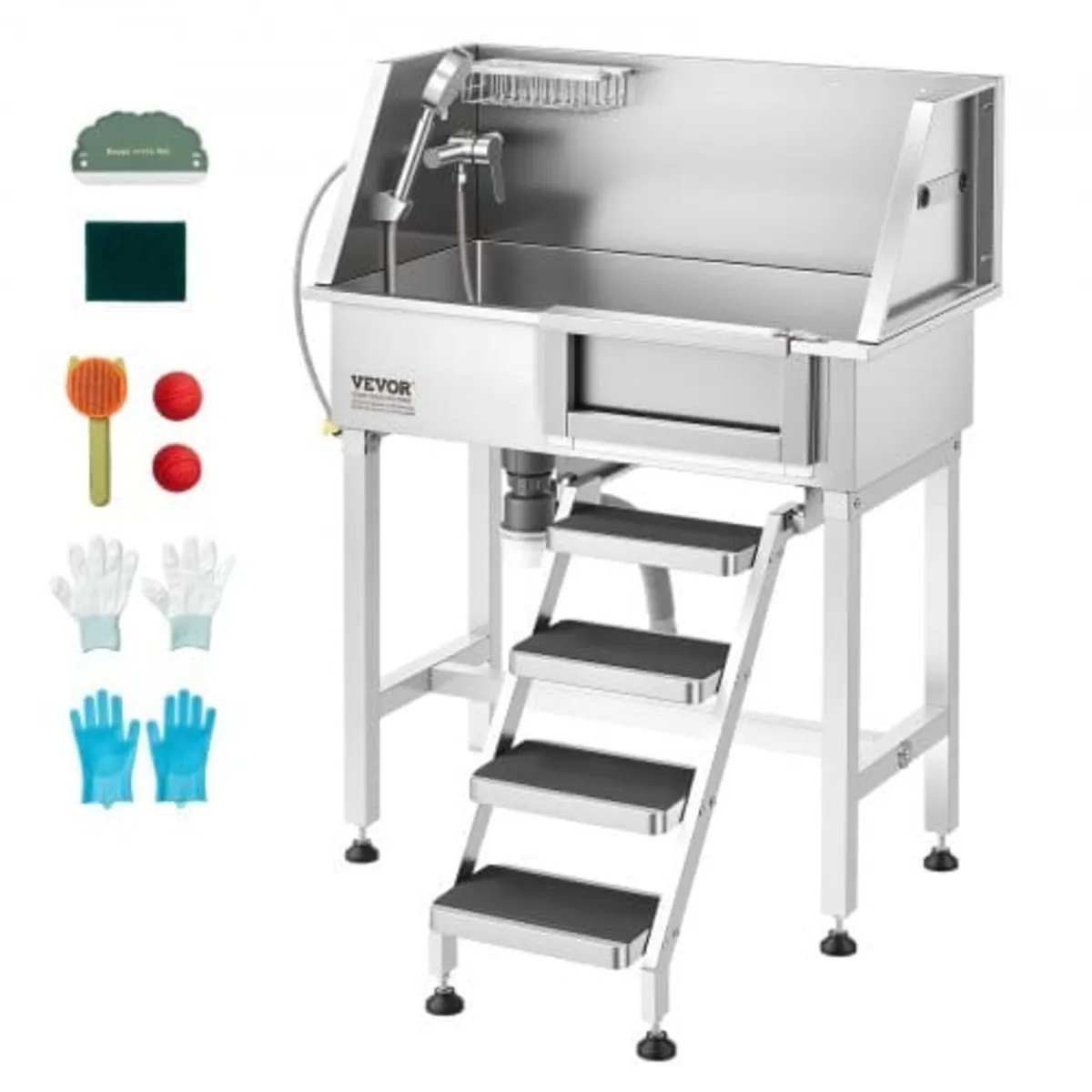 86.4 cm Dog Washing Station, Stainless Steel Pet G - Image 1