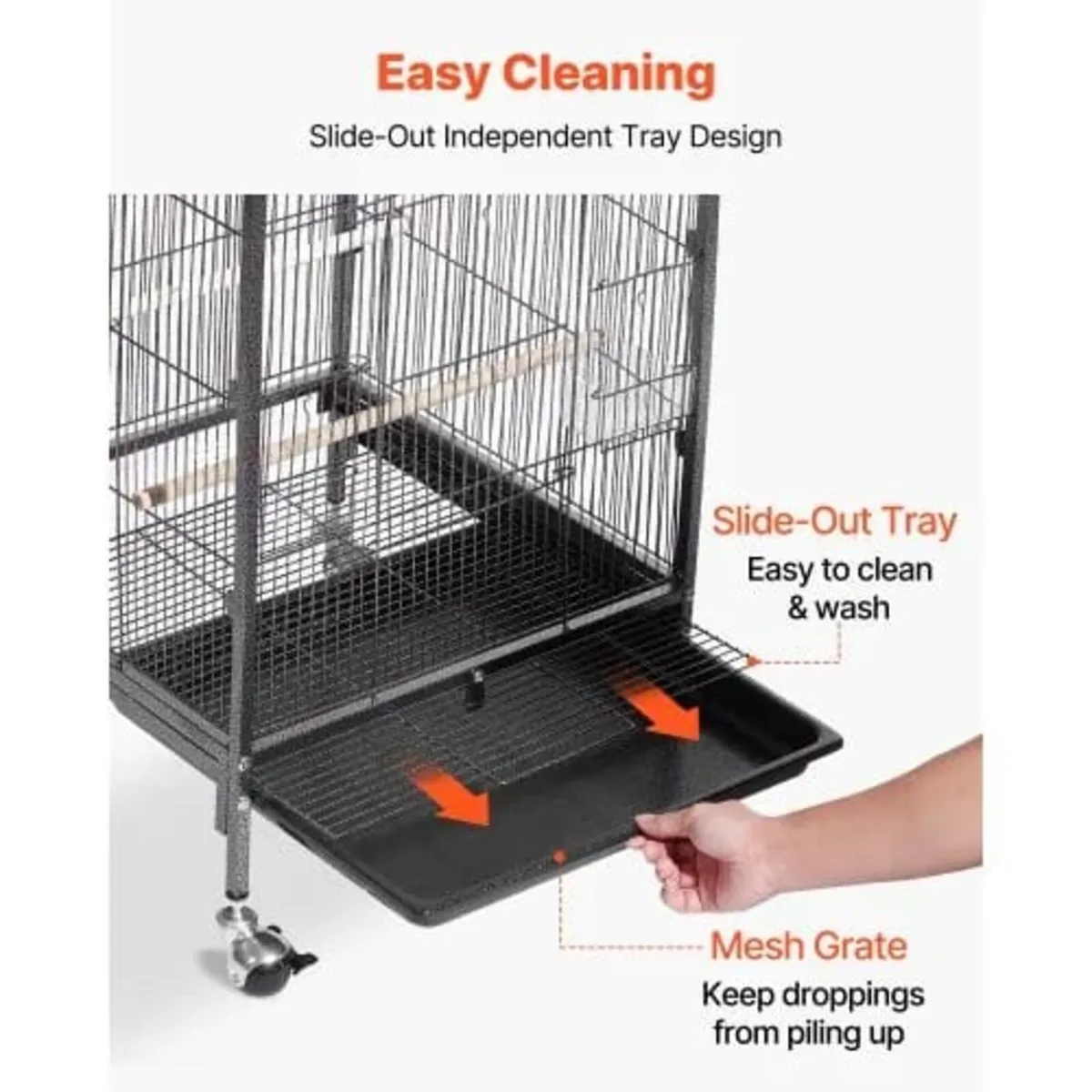 Bird Cage, 460 x 460 x 770 mm, Open Flat Top, Wrou - Image 4