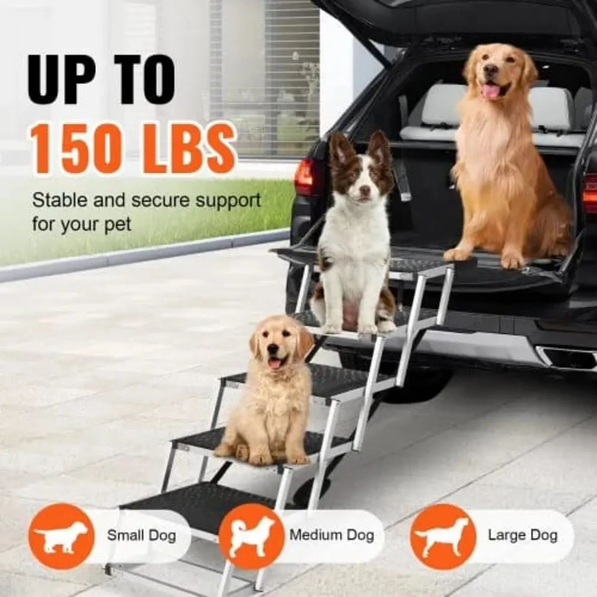 Dog Stair for Cars 5-step Folding Dog Steps Alumin - Image 4