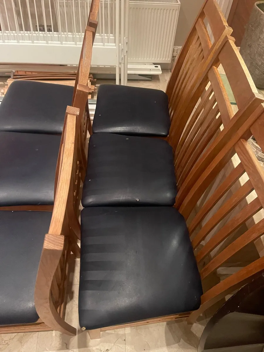 6 x Gorgeous Leather Padded Kitchen Dining Chairs - Image 2