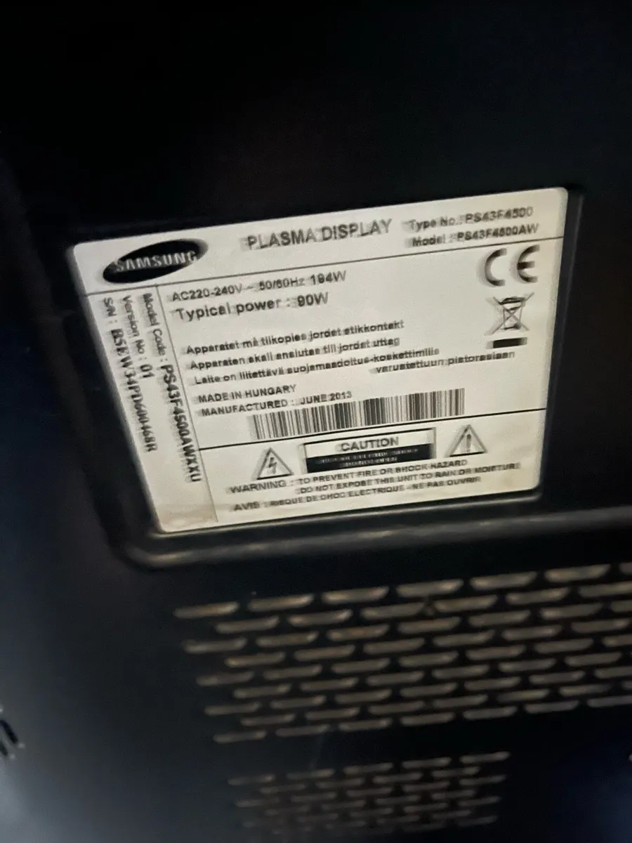 Samsung 43” Plasma - Image 3