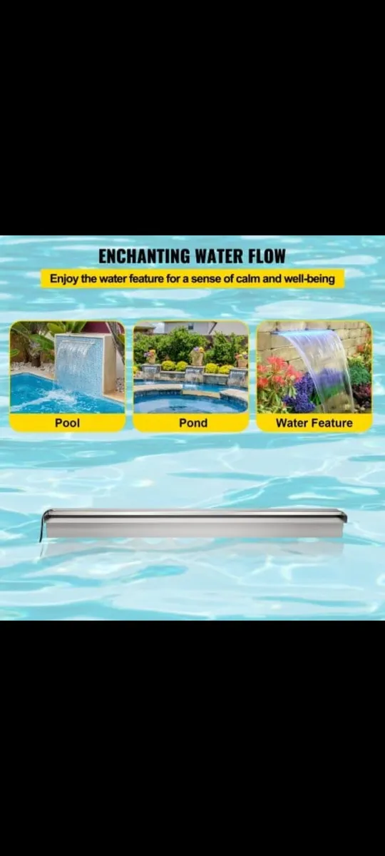 Swimming Pool Waterfall Spillway 120x11.5x8 cm Sta - Image 4