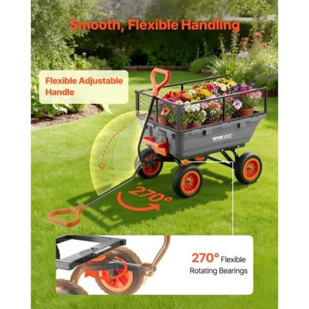 Garden Dump Cart, 362 kg Poly Dump Cart, Garden Ca - Image 3