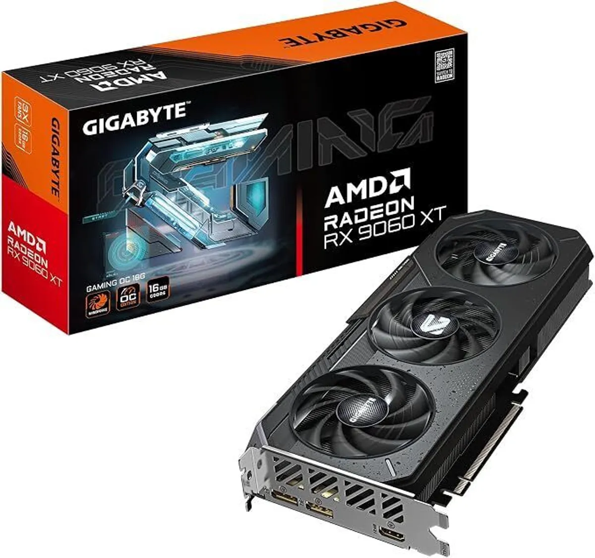 Gigabyte Radeon Rx 9060 Xt Gaming Oc 16g Graphics Card - 16gb Gddr6, 128bit, Pci-e 5.0, 3320 Mhz Core Clock, 2 X Displayport, 1 X Hdmi, Gv-r9060xtgaming Oc-16gd - Image 1