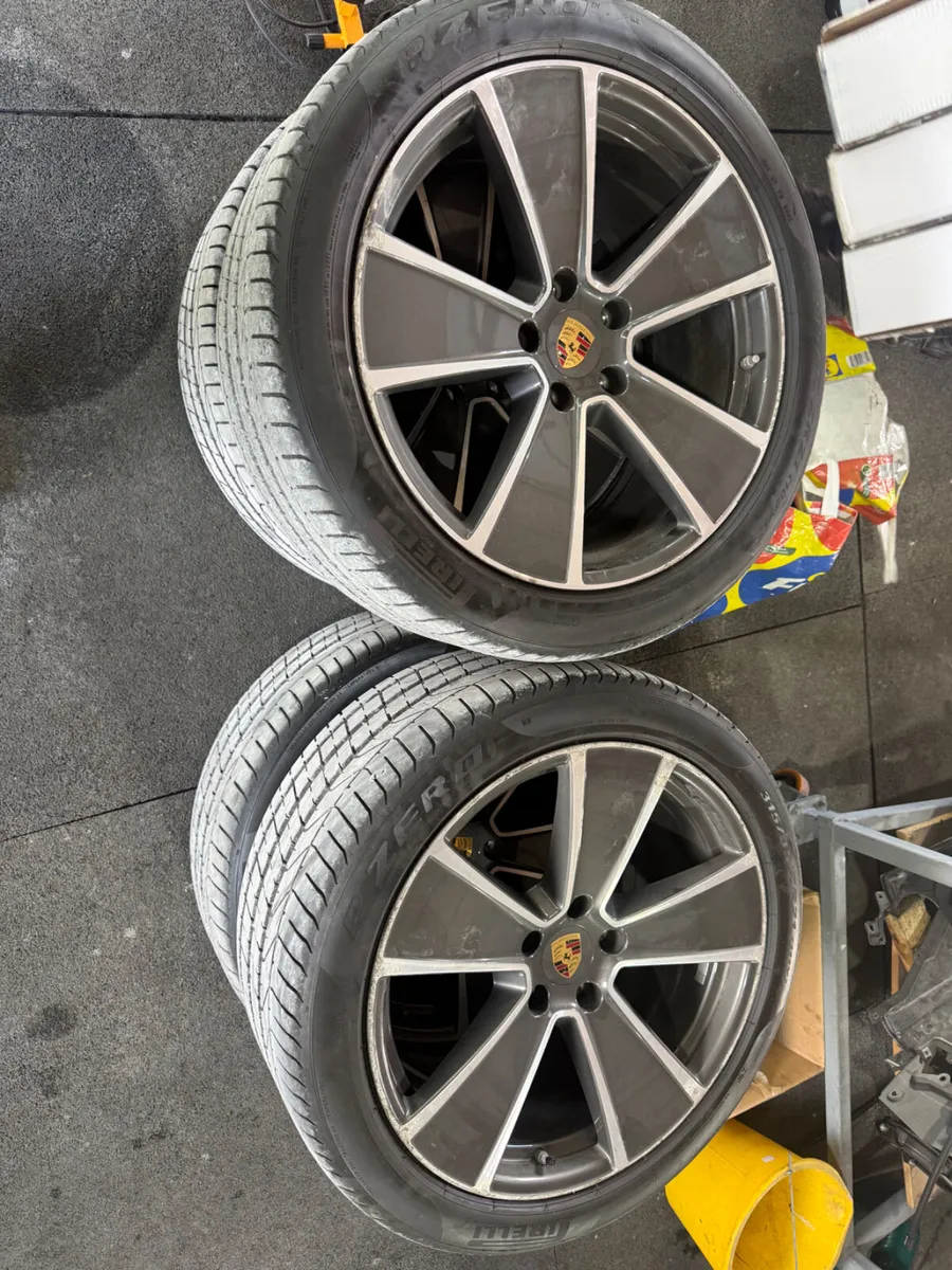 PORSCHE 21 INCH GENUINE 5x130 ALLOYS AND TYRES - Image 1