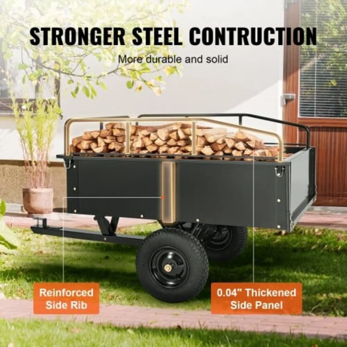 Heavy Duty ATV Trailer Steel Dump Cart, 340 kg 0.4 - Image 3