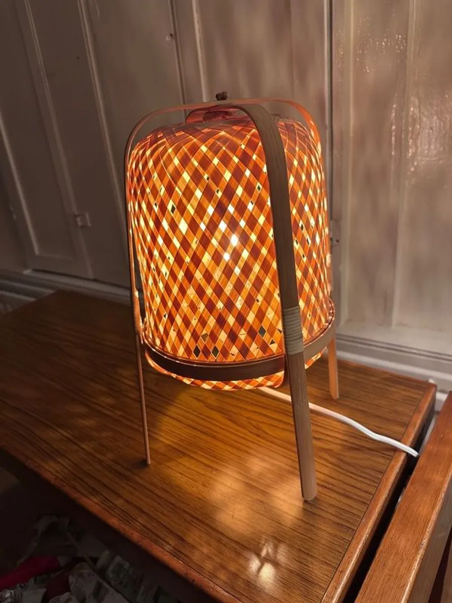 IKEA VATERBOM Rattan & Bamboo Table Lamp - Image 2