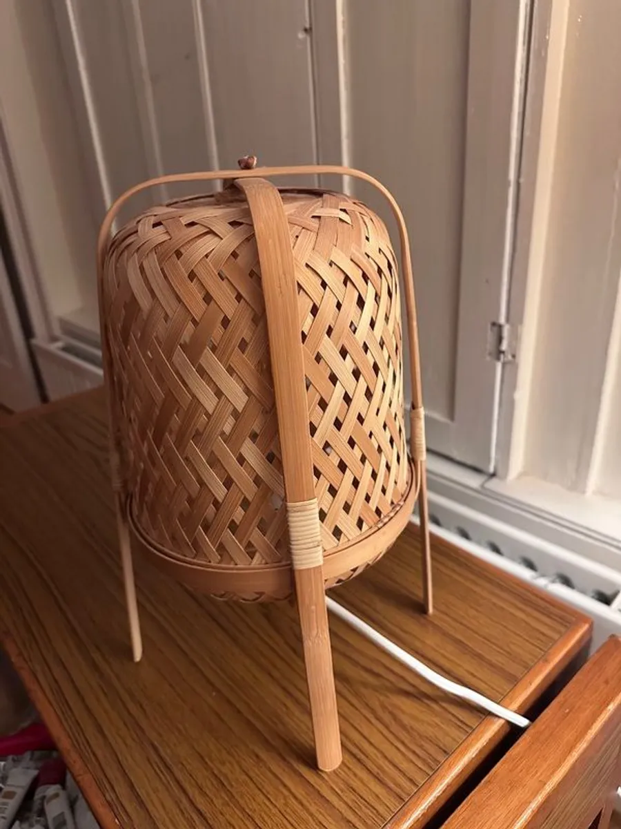 IKEA VATERBOM Rattan & Bamboo Table Lamp - Image 3