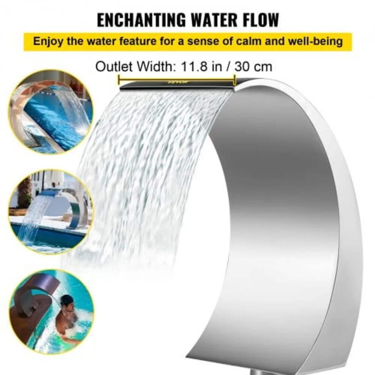 Stainless Steel Swimming Pool Fountain 11.8x 23.6 - Image 3
