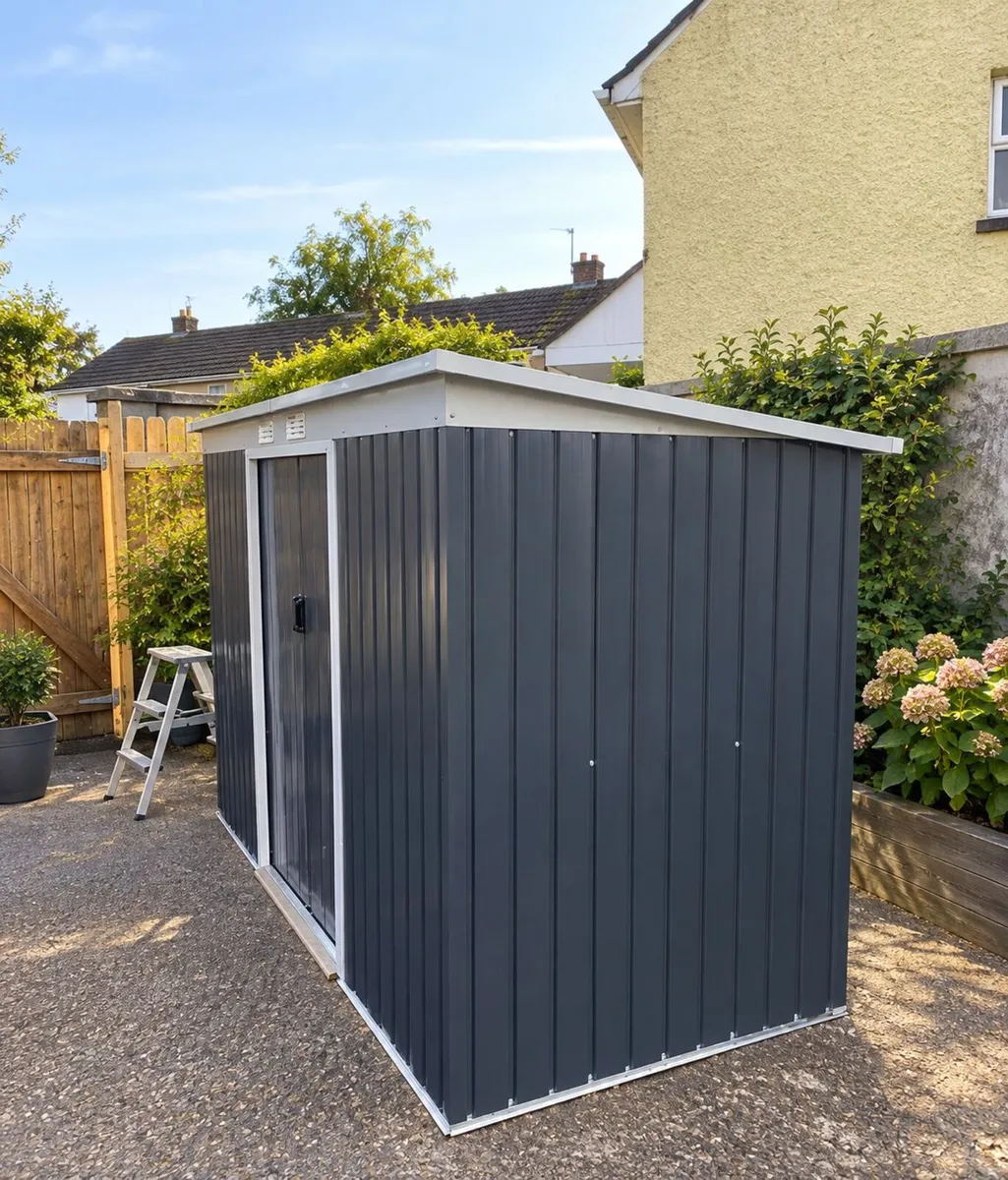 9ft x 4ft Metal Garden Storage Shed with Sliding D - Image 2