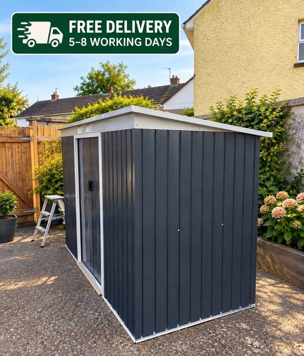 9ft x 4ft Metal Garden Storage Shed with Sliding D - Image 1