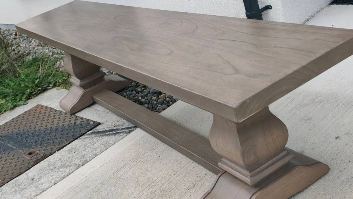 200cm Vintage Ash Dining Bench Rustic - Image 1