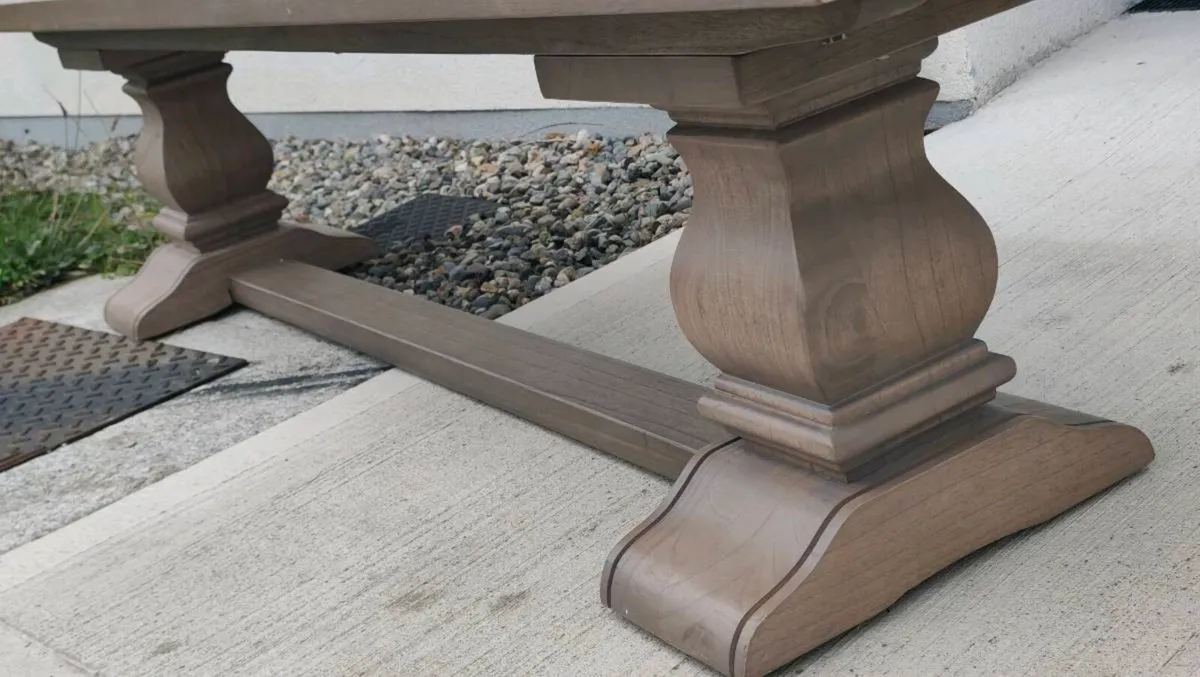 200cm Vintage Ash Dining Bench Rustic - Image 2