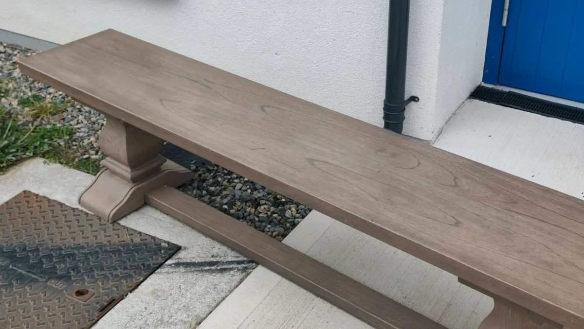 200cm Vintage Ash Dining Bench Rustic - Image 3