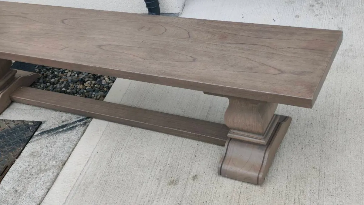 200cm Vintage Ash Dining Bench Rustic - Image 4