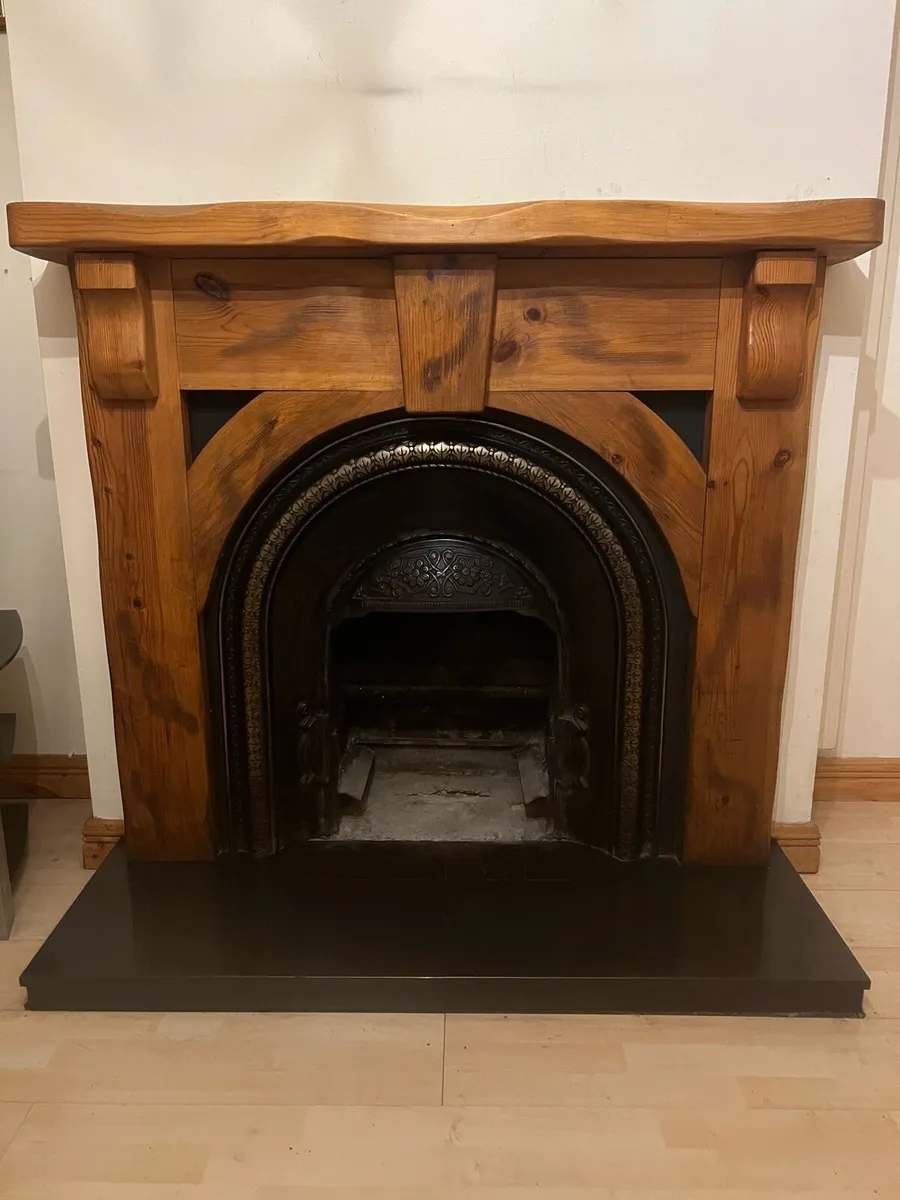 Fireplace surround+cast iron arch+ granite hearth - Image 1