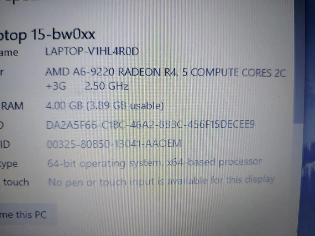 HP 15.6" Laptop, 4GB Ram, 1 TB HDD, Win 10 - Image 2