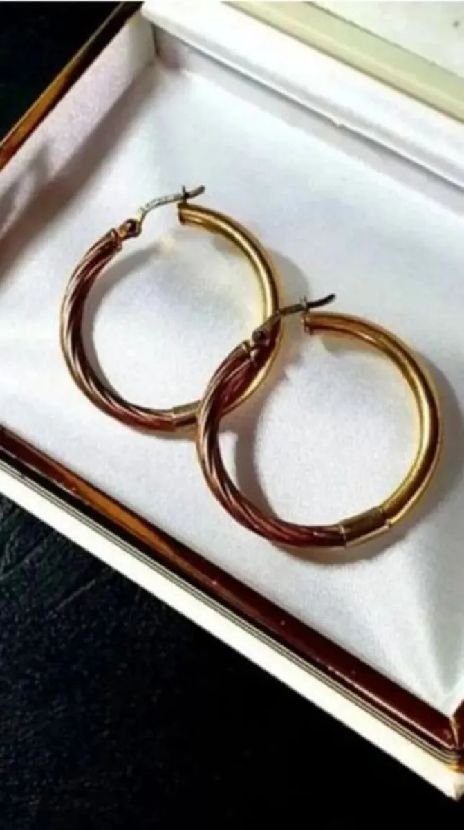 Vintage 14ct Gold Hoops - Image 2