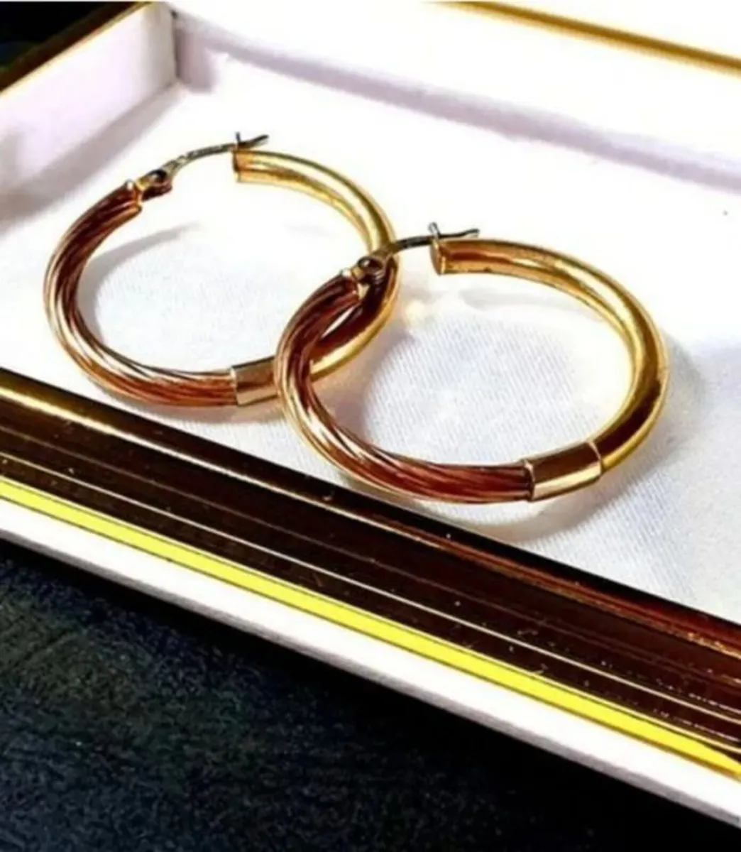 Vintage 14ct Gold Hoops - Image 1