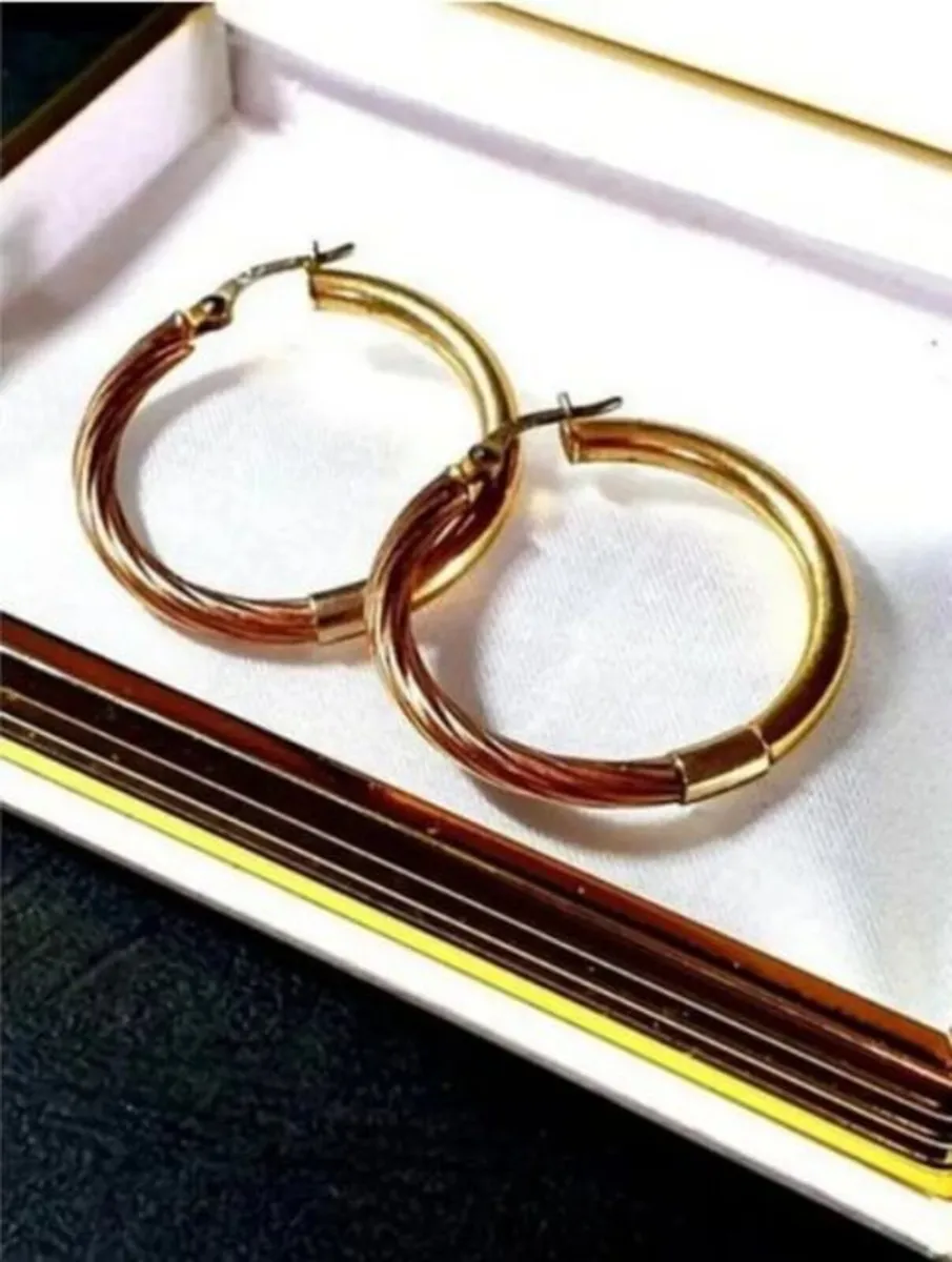Vintage 14ct Gold Hoops - Image 3