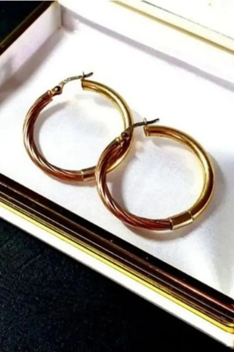 Vintage 14ct Gold Hoops - Image 4