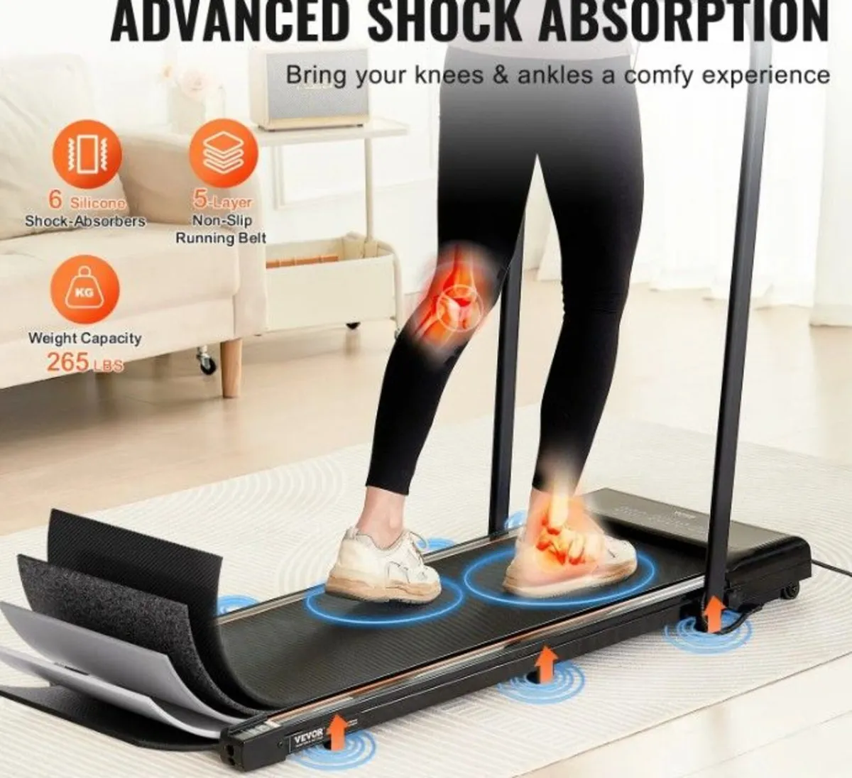 2-in-1 Folding Walking Pad Treadmill – Home & Offi - Image 3