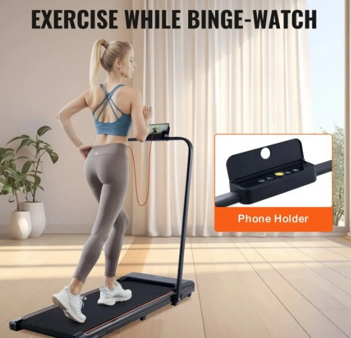 2-in-1 Folding Walking Pad Treadmill – Home & Offi - Image 4