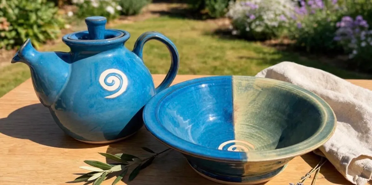 Jack O'Pasty tea pot and large centre bowl