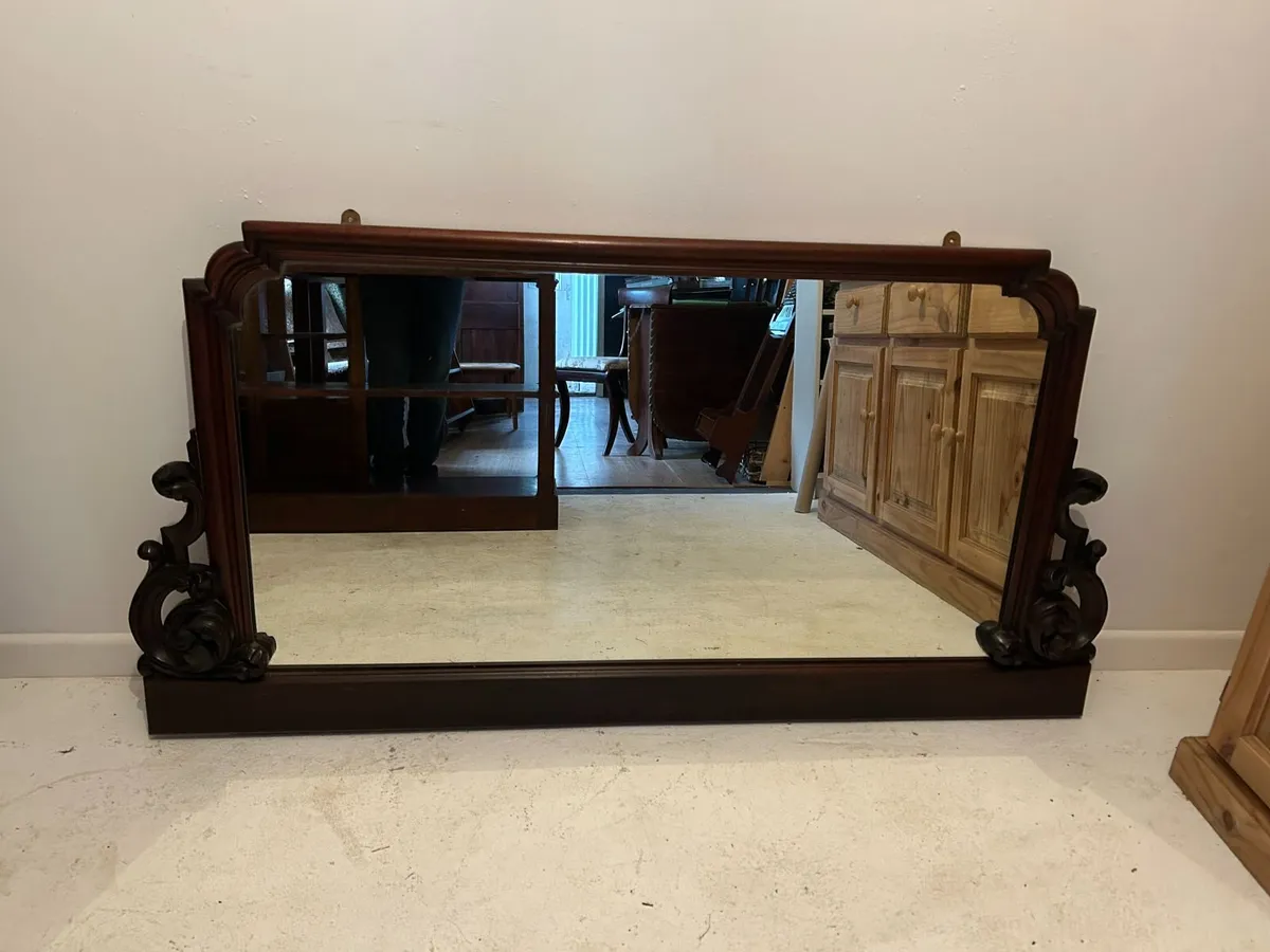 Stunning Large Antique Mahogany Mirror Sympathetic - Image 1