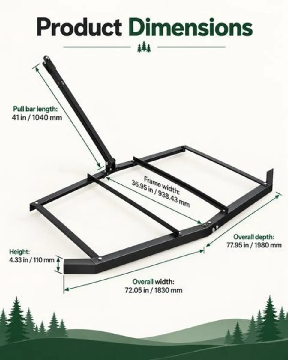 6ft Tow Behind Drag Harrow for ATV Tractor and Dri - Image 4