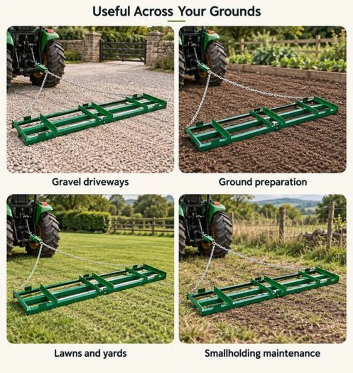8 ft Tow Behind Drag Harrow for ATV Tractor and Dr - Image 2