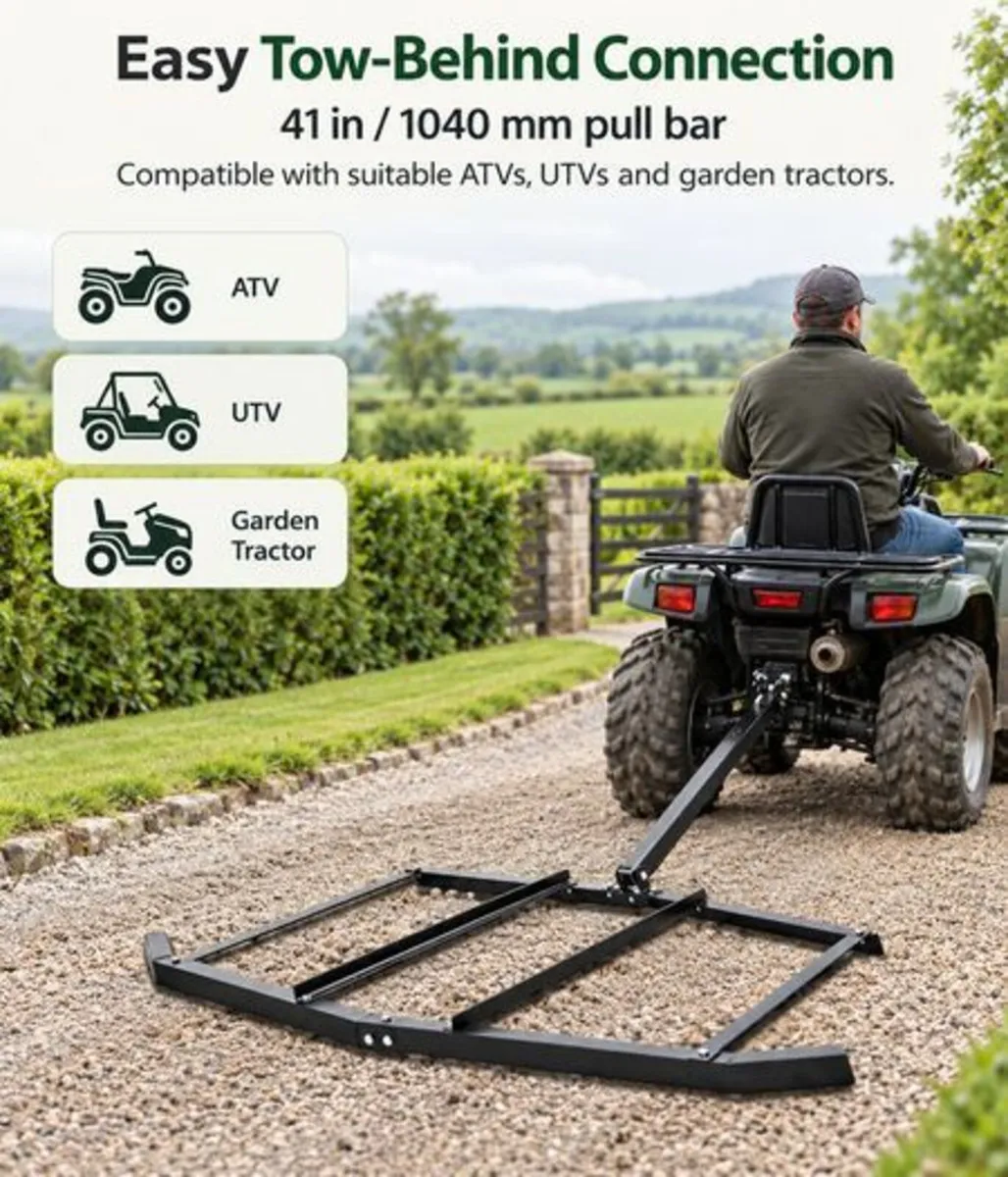 6ft Tow Behind Drag Harrow for ATV Tractor and Dri - Image 4