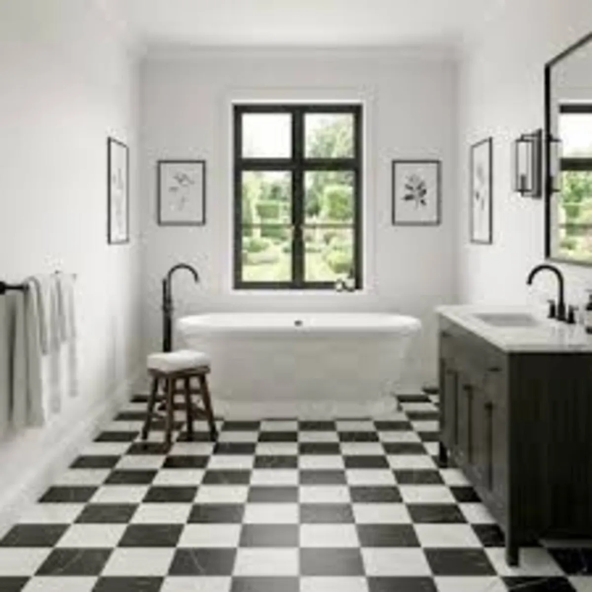Camping Glamping  26 Floor Tiles 14 White 12 Black - Image 4